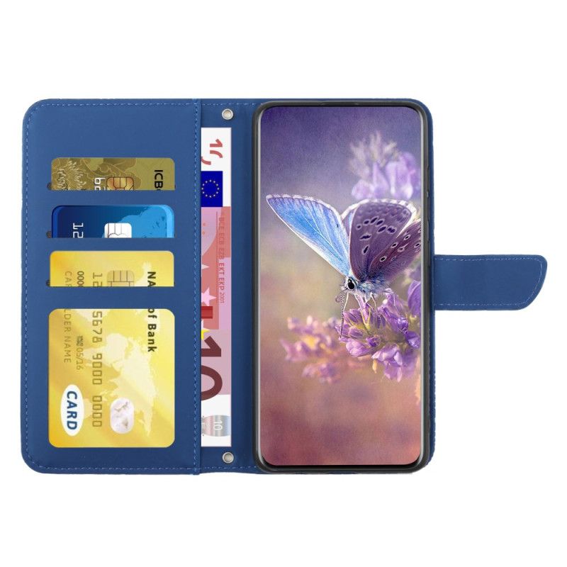 Lederhüllen Samsung Galaxy A16 5g Aufdruck Schmetterling Mit Riemen