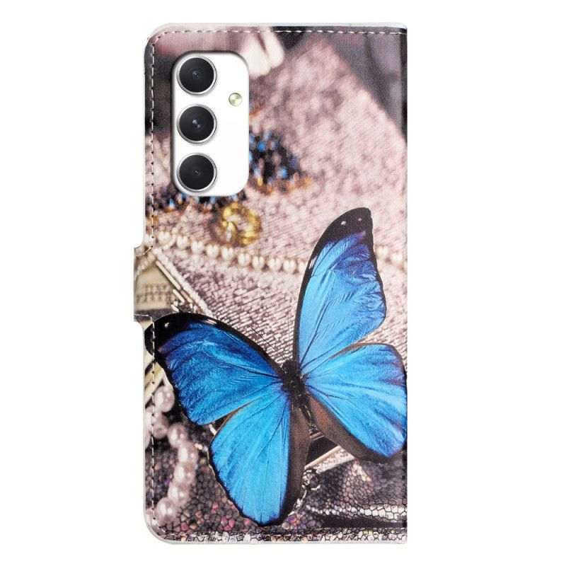 Lederhüllen Samsung Galaxy A16 5g Blauer Schmetterling