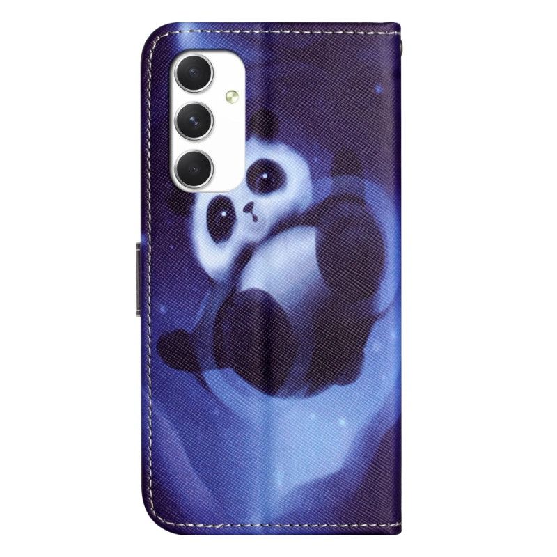 Lederhüllen Samsung Galaxy A16 5g Handyhülle Panda-weltraum