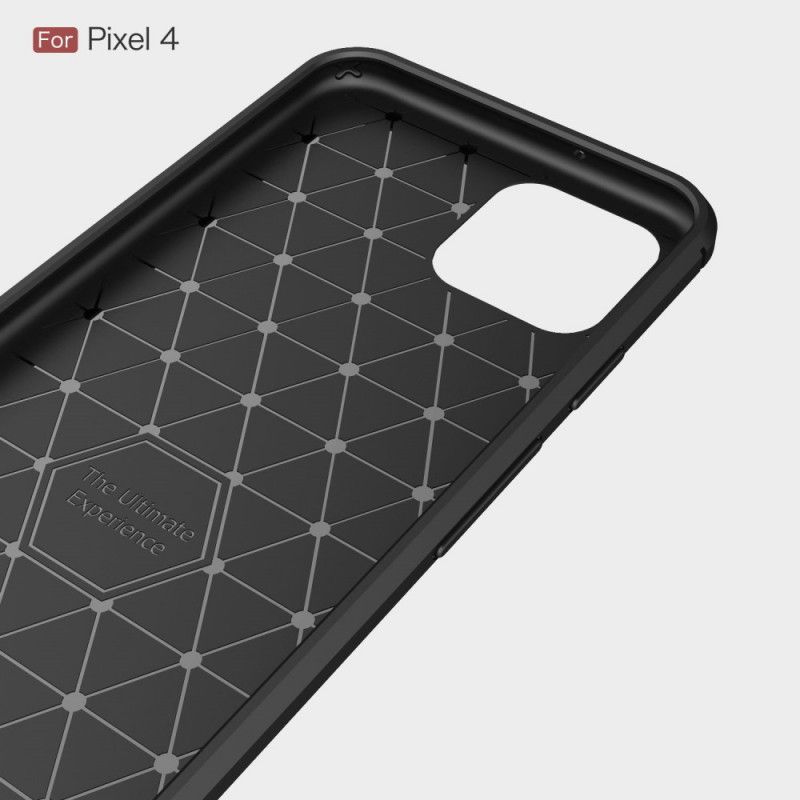 Hülle Google Pixel 4 Schwarz Gebürstete Kohlefaser