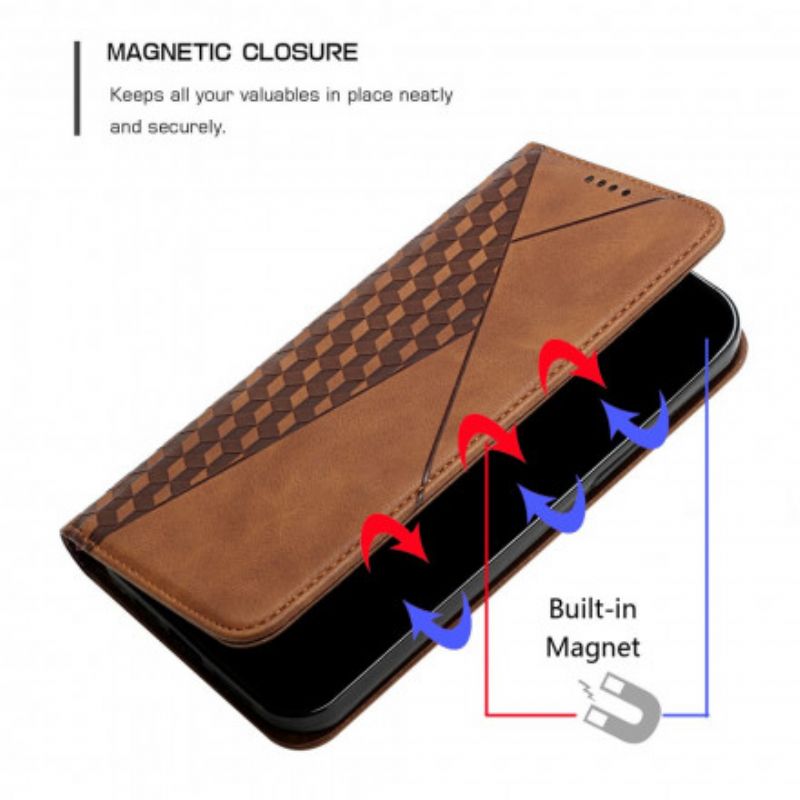 Flip Case Für Oppo A94 5g Kubischer Skin-touch-stil