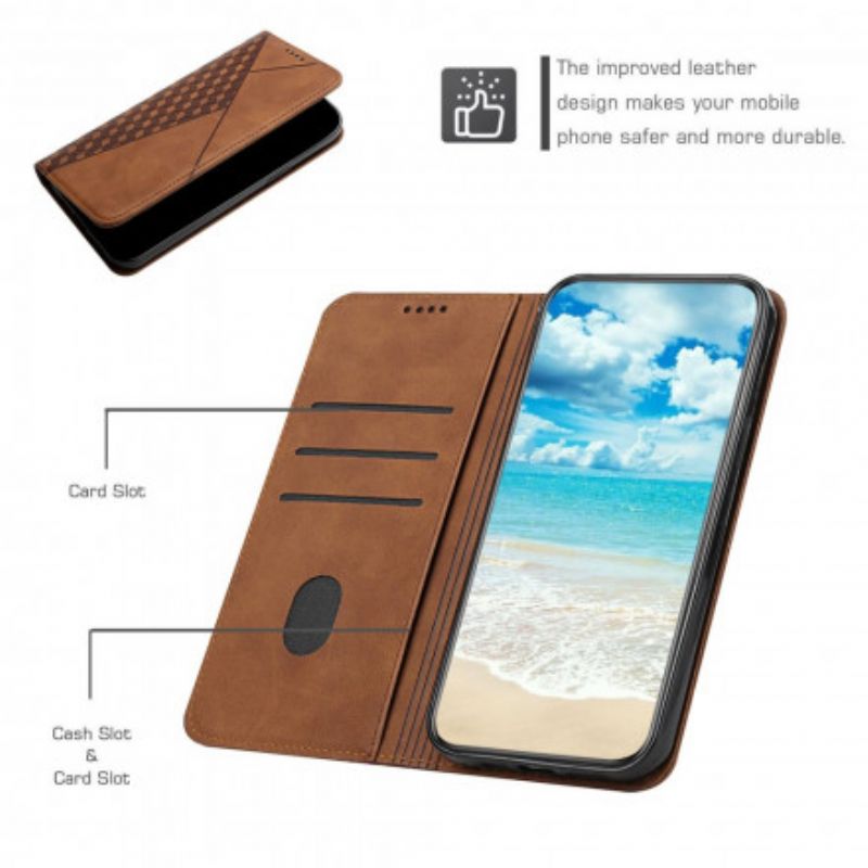 Flip Case Für Oppo A94 5g Kubischer Skin-touch-stil