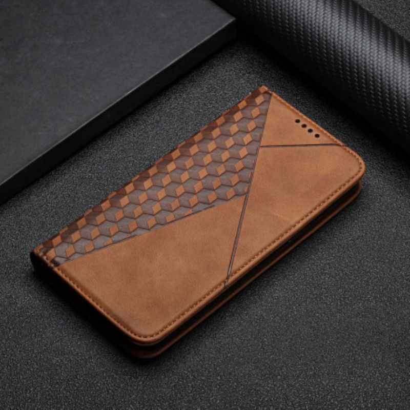 Flip Case Für Oppo A94 5g Kubischer Skin-touch-stil