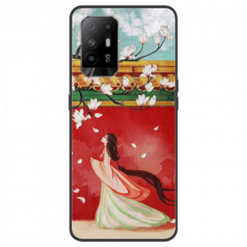 Hülle Für Oppo A94 5g Die Asiatische Blumenfrau