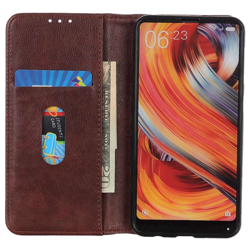 Flip Case Für Samsung Galaxy S24 Fe Spaltleder Mit Litschi-struktur