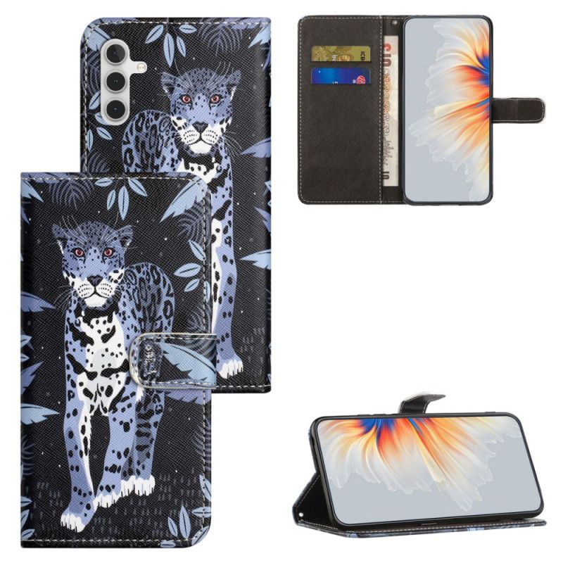 Lederhüllen Für Samsung Galaxy S24 Fe Leopard Mit Riemen