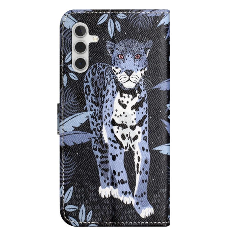 Lederhüllen Für Samsung Galaxy S24 Fe Leopard Mit Riemen