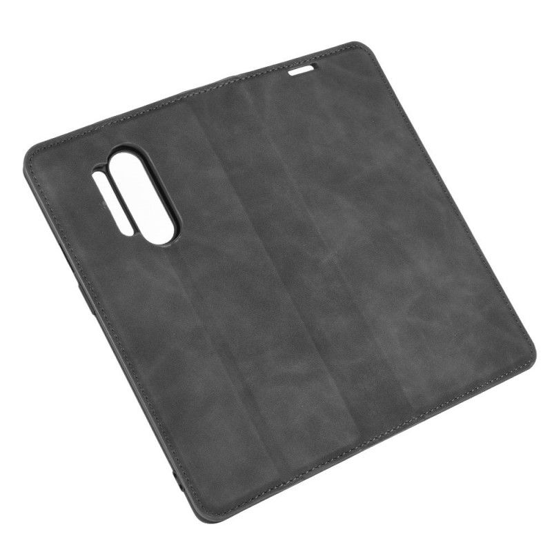 Flip Case OnePlus 8 Pro Schwarz Schicker Ledereffekt