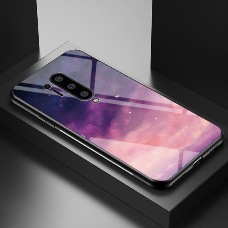 Hülle OnePlus 8 Pro Schwarz Gehärtetes Sternenhimmelglas