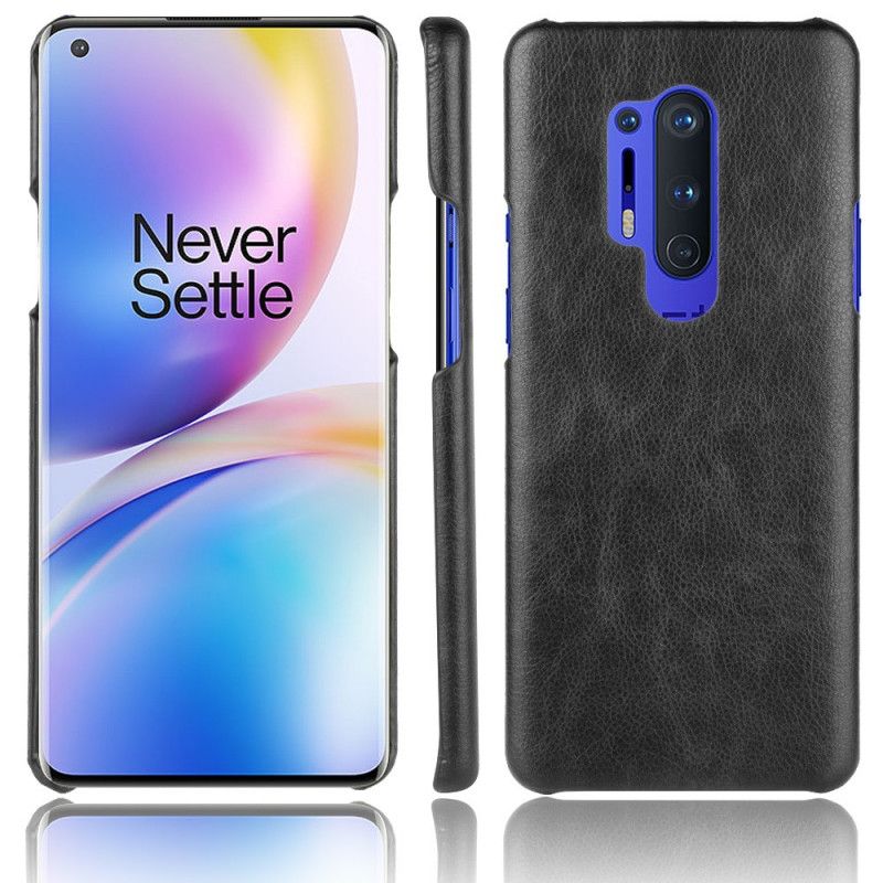 Hülle OnePlus 8 Pro Schwarz Performance Lychee Ledereffekt