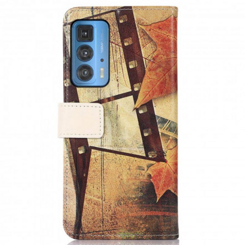 Flip Case Für Motorola Edge 20 Pro Eiffelturm Im Herbst