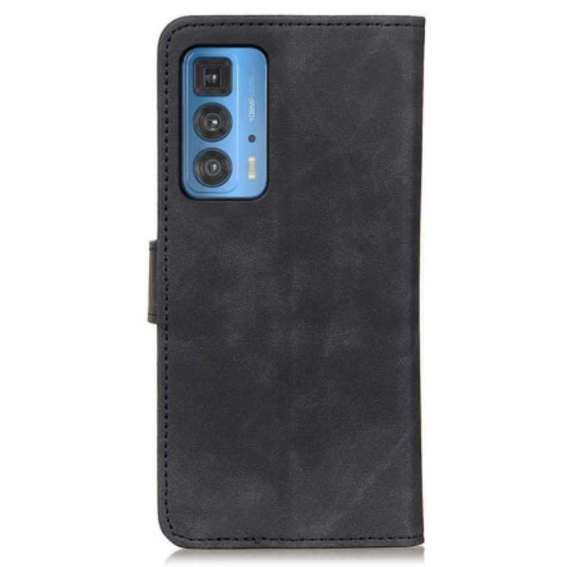 Flip Case Für Motorola Edge 20 Pro Khazneh Vintage-ledereffekt