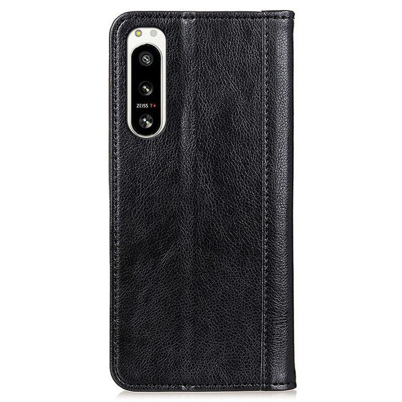 Schutzhülle Für Sony Xperia 5 IV Flip Case Spaltleder