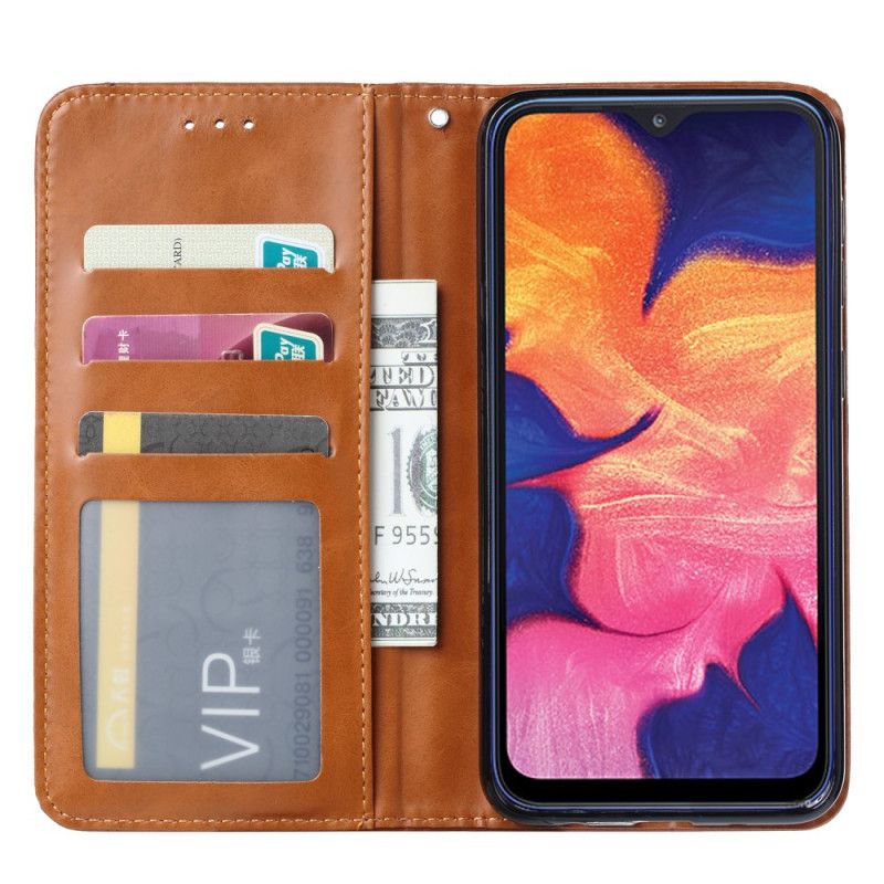 Flip Case Samsung Galaxy A20E Schwarz Kartenhalter Aus Kunstleder