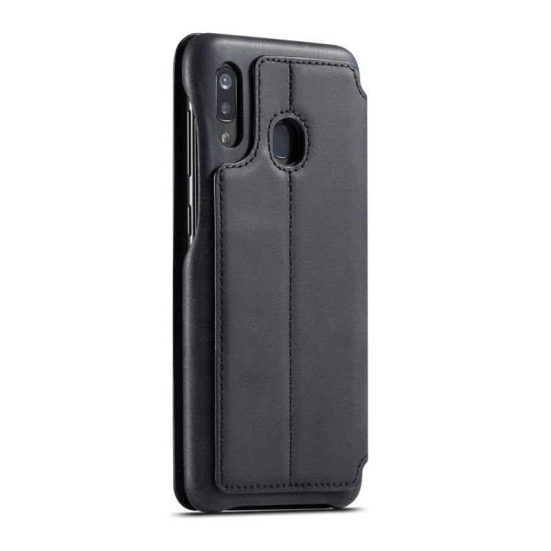 Flip Case Samsung Galaxy A20E Schwarz Lc.Imeeke Ledereffekt