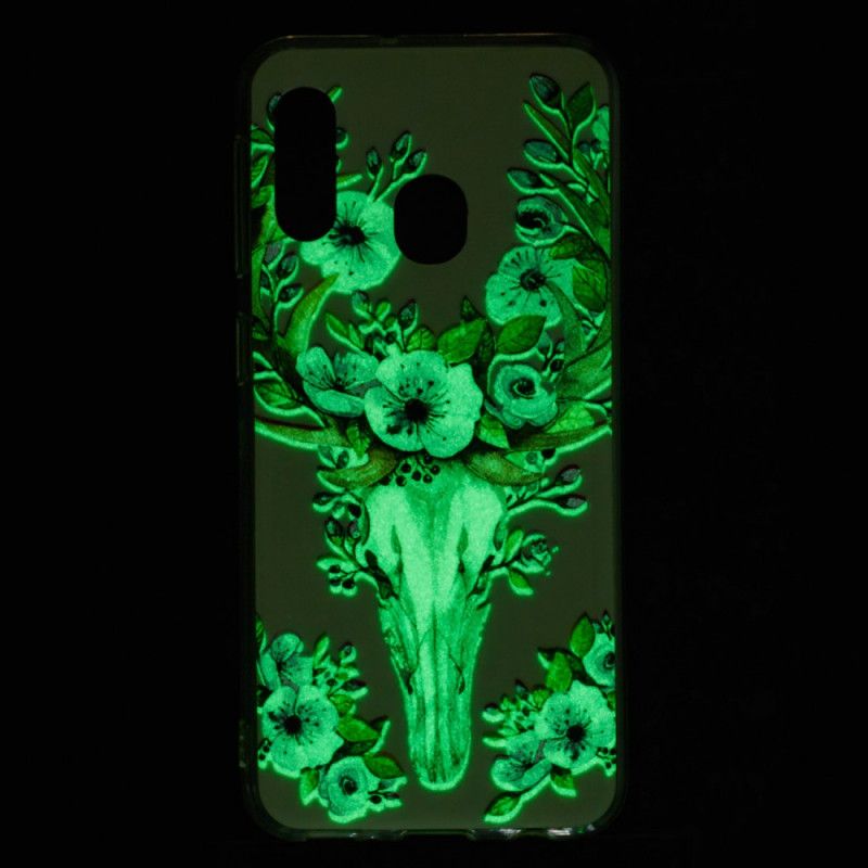 Hülle Samsung Galaxy A20E Fluoreszierender Blühender Elch