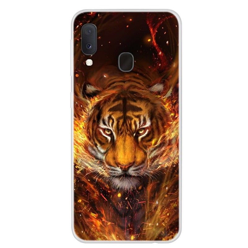 Hülle Samsung Galaxy A20E Handyhülle Feuertiger