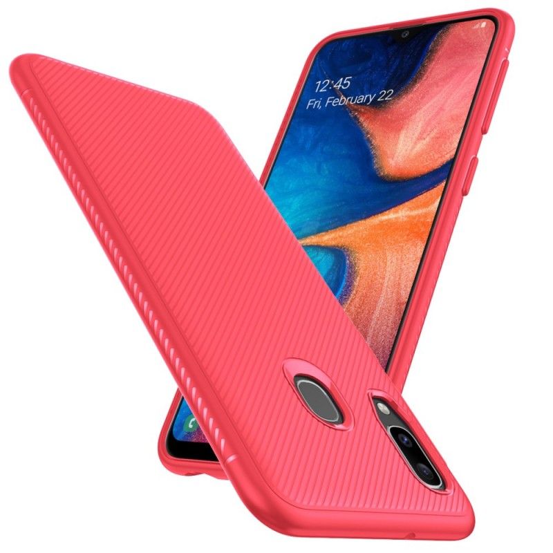 Hülle Samsung Galaxy A20E Schwarz Kohlefaser-Twill