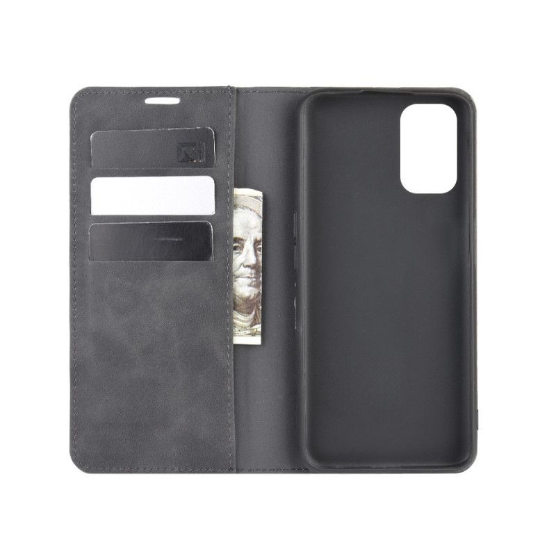 Flip Case Oppo A72 Schwarz Weicher Ledereffekt