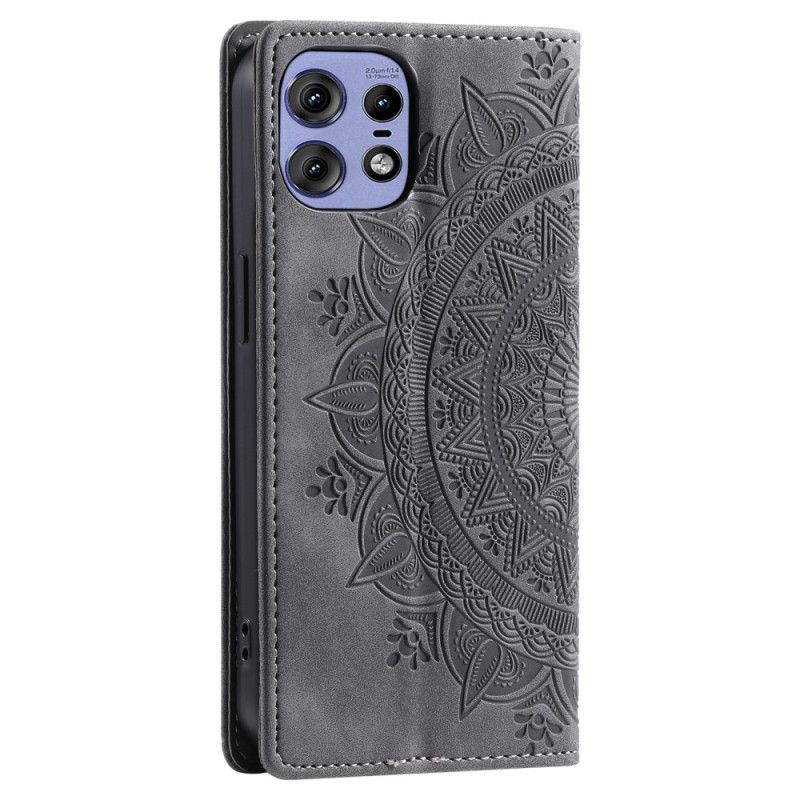 Flip Case Motorola Edge 50 Pro Mandala-wildleder-effekt