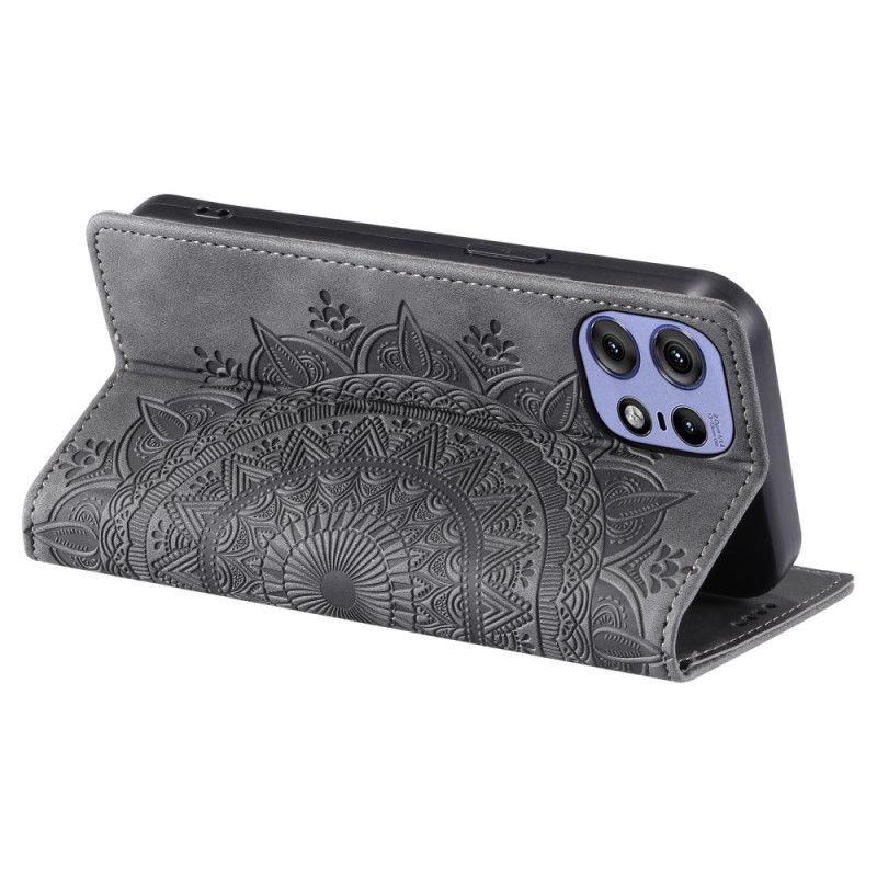 Flip Case Motorola Edge 50 Pro Mandala-wildleder-effekt