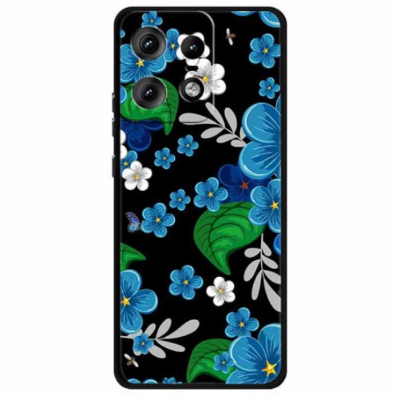 Hülle Für Motorola Edge 50 Pro Blaue Blumen