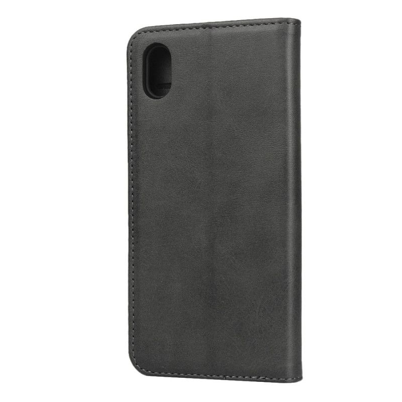 Flip Case Huawei Y5 2019 Schwarz Handyhülle Nüchterner Lederstil