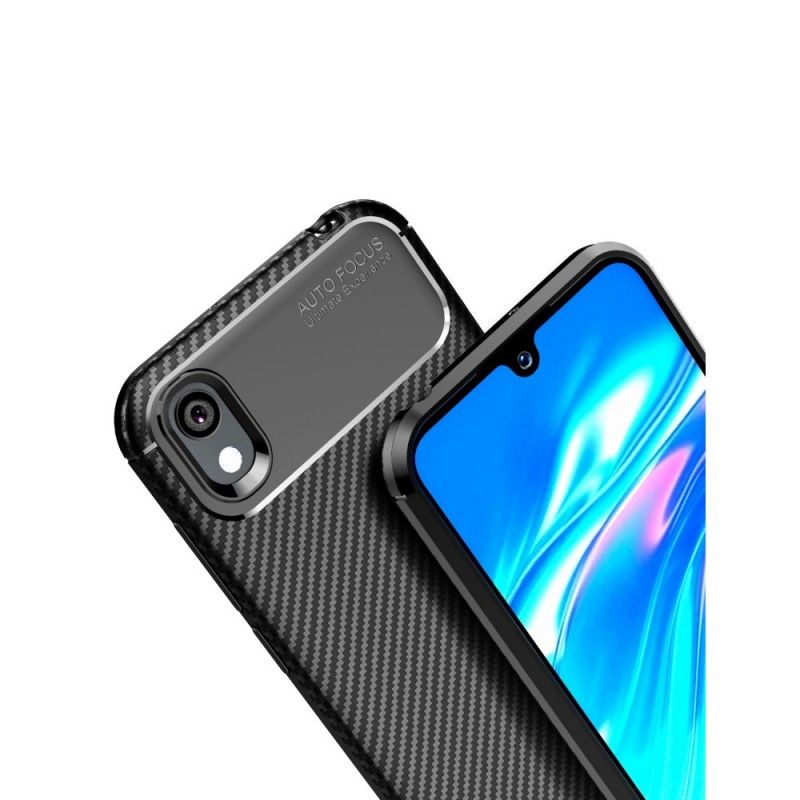 Hülle Huawei Y5 2019 Dunkelrot Flexible Kohlefasertextur