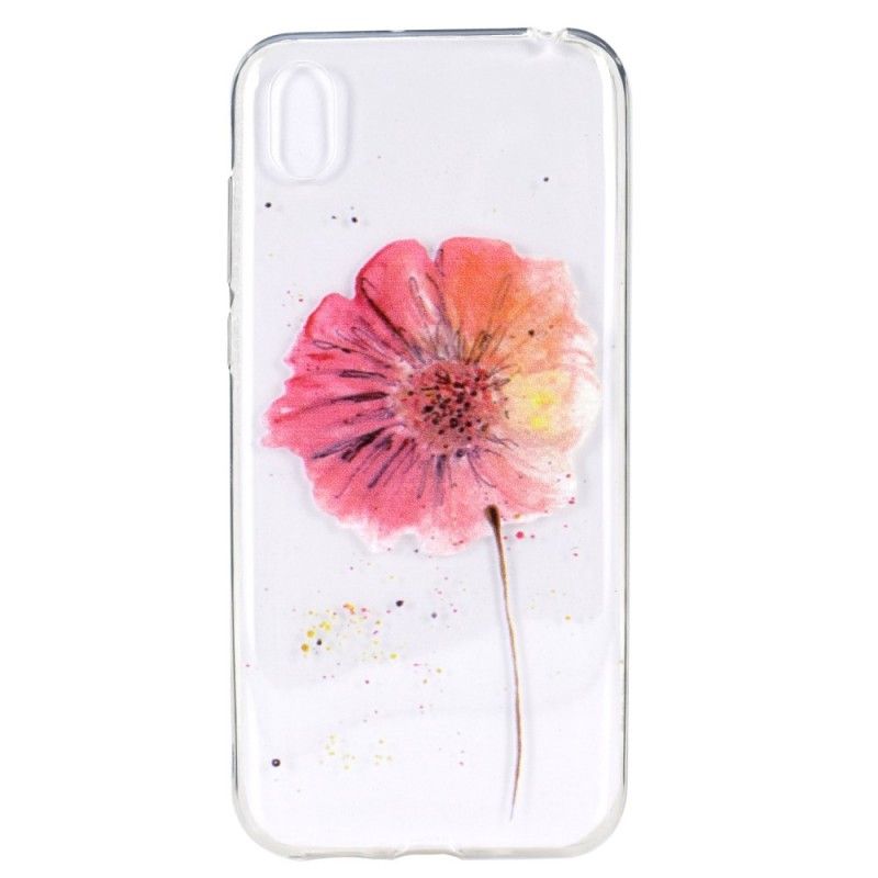 Hülle Huawei Y5 2019 Handyhülle Transparente Aquarellmohnblume