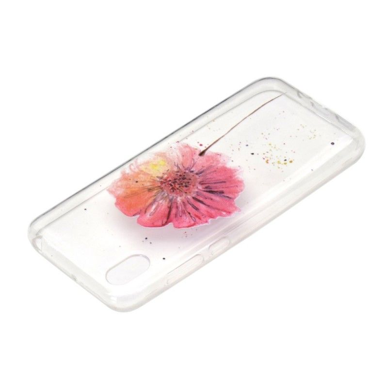 Hülle Huawei Y5 2019 Handyhülle Transparente Aquarellmohnblume