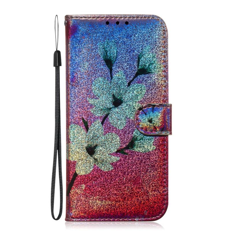 Lederhüllen Für Huawei Y5 2019 Glitzerblüten