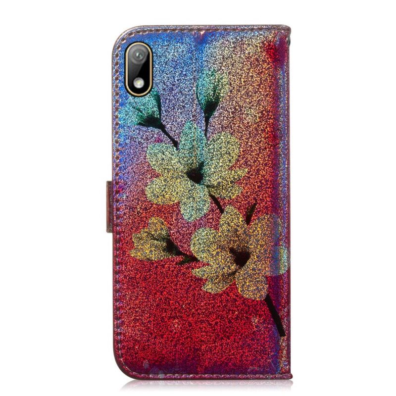 Lederhüllen Für Huawei Y5 2019 Glitzerblüten