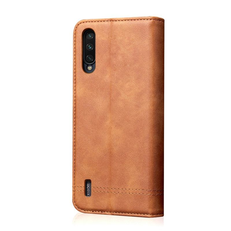 Flip Case Für Xiaomi Mi 9 Lite Schwarz Genähter Ledereffekt