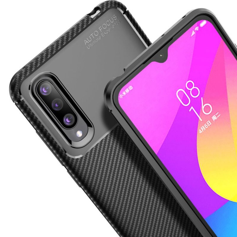 Hülle Xiaomi Mi 9 Lite Schwarz Flexible Kohlefaser