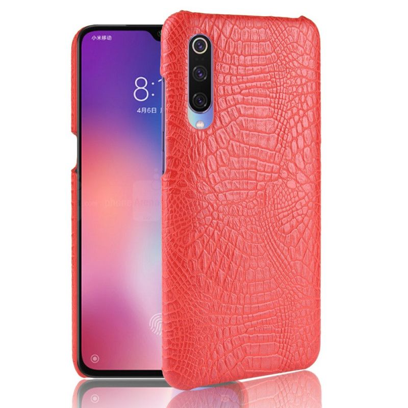 Hülle Xiaomi Mi 9 Lite Schwarz Krokodillederstil