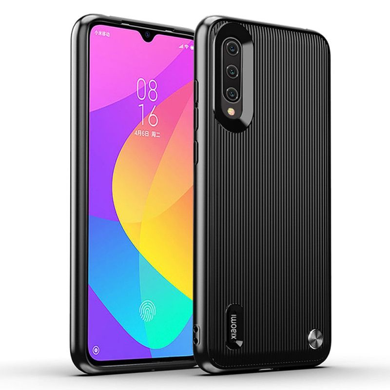 Hülle Xiaomi Mi 9 Lite Schwarz Strukturiertes Silikondesign