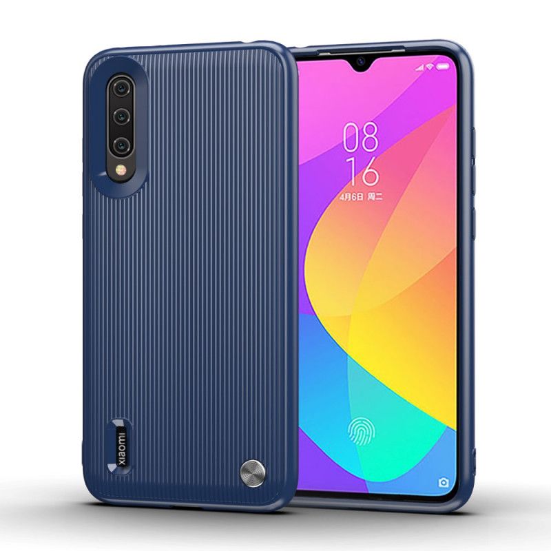 Hülle Xiaomi Mi 9 Lite Schwarz Strukturiertes Silikondesign