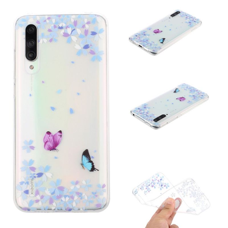 Hülle Xiaomi Mi 9 Lite Transparente Schmetterlinge Und Blumen