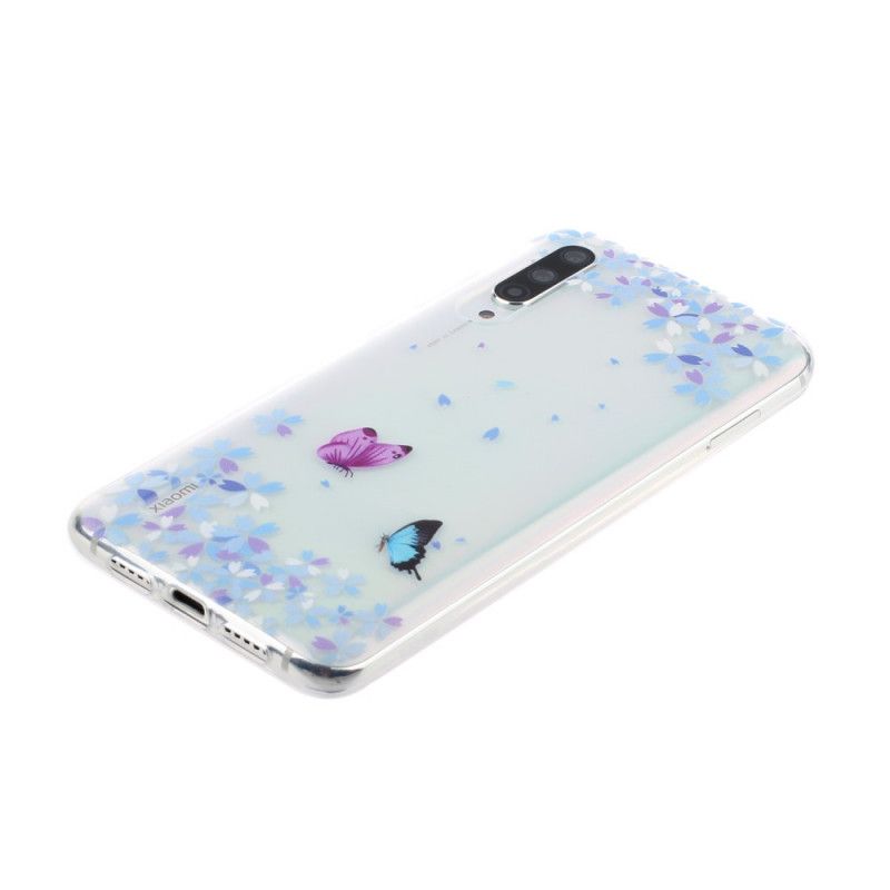 Hülle Xiaomi Mi 9 Lite Transparente Schmetterlinge Und Blumen