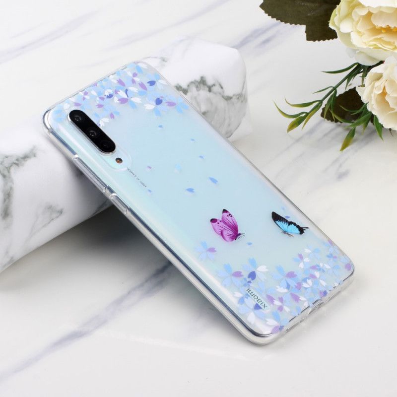 Hülle Xiaomi Mi 9 Lite Transparente Schmetterlinge Und Blumen