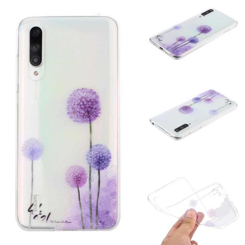 Hülle Xiaomi Mi 9 Lite Transparenter Farbiger Löwenzahn