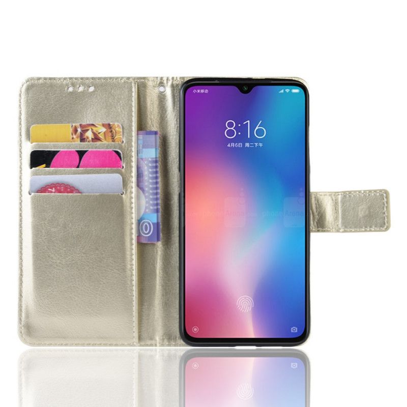 Lederhüllen Xiaomi Mi 9 Lite Schwarz Auffälliges Kunstleder