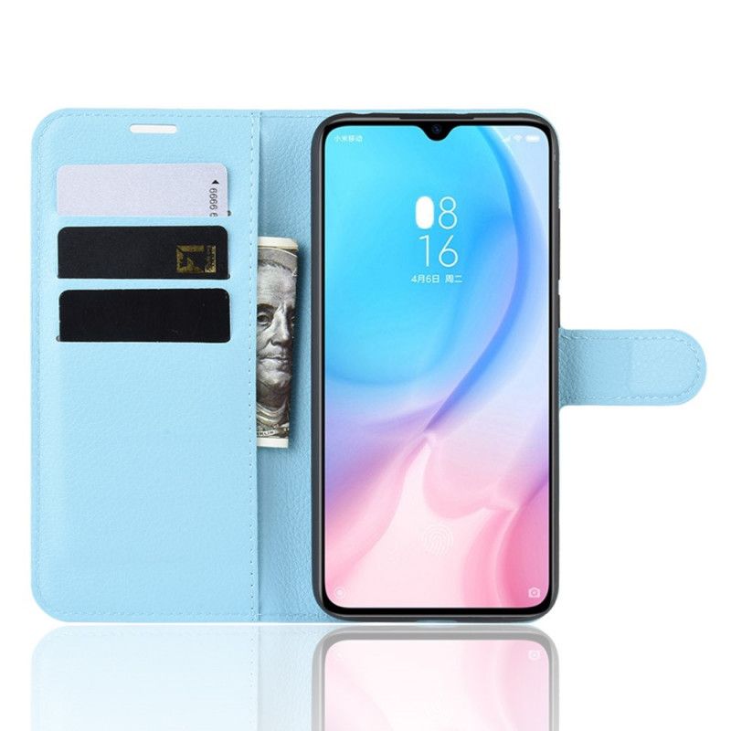 Lederhüllen Xiaomi Mi 9 Lite Schwarz Klassisches Litschi-Kunstleder