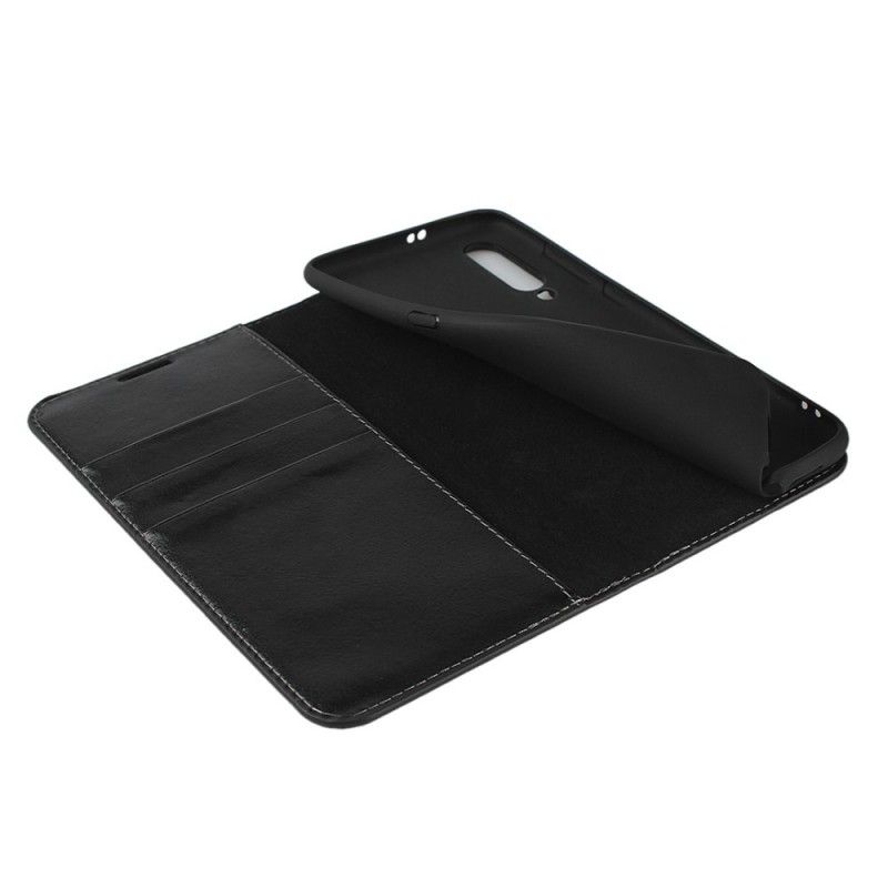 Flip Case Xiaomi Mi 9 Schwarz Echtes Leder