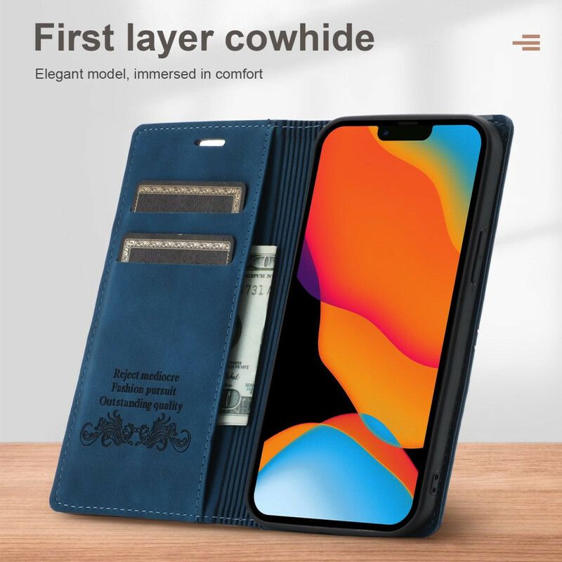 Flip Case Für Iphone 13 Mini Stil Ledernaht Magnetverschluss