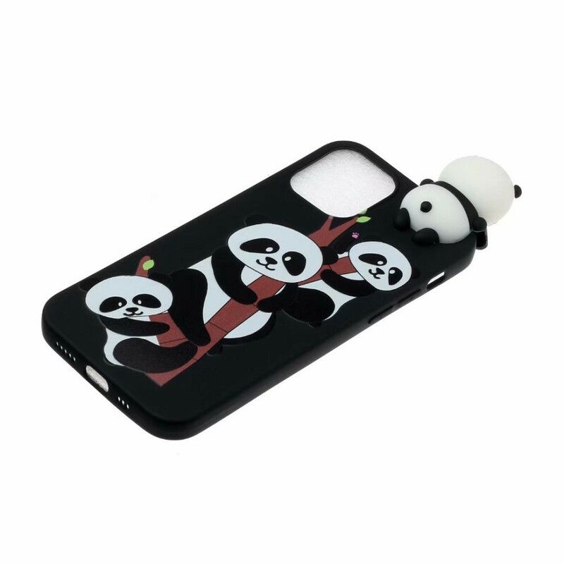 Hülle Iphone 13 Mini Handyhülle 3d-pandas Auf Bambus