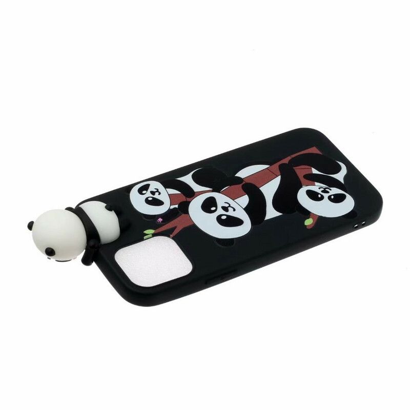 Hülle Iphone 13 Mini Handyhülle 3d-pandas Auf Bambus