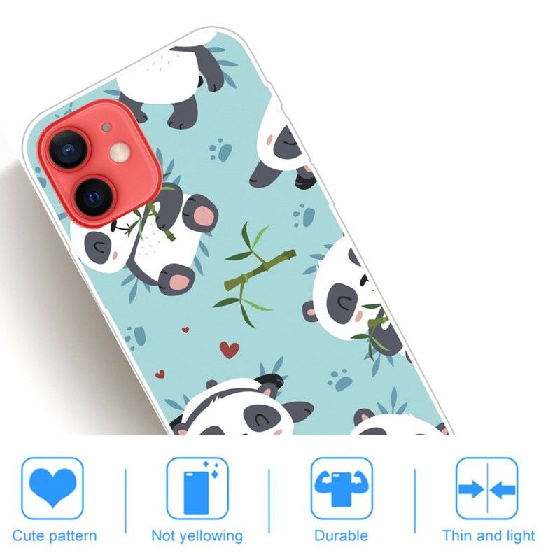 Hülle Iphone 13 Mini Handyhülle Haufen Pandas