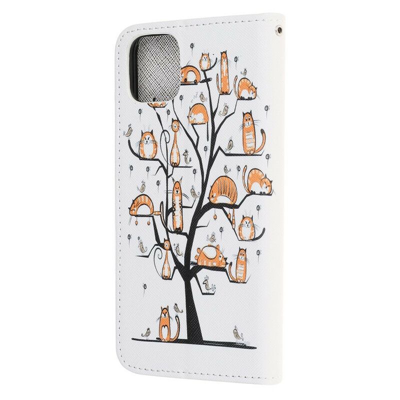 Lederhüllen Iphone 13 Mini Handyhülle Funky Cats Riemchen