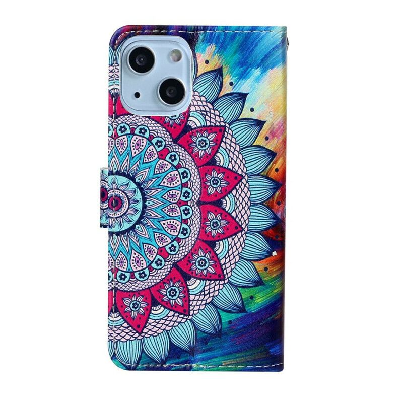 Lederhüllen Iphone 13 Mini Handyhülle Ultrafarbenes Mandala